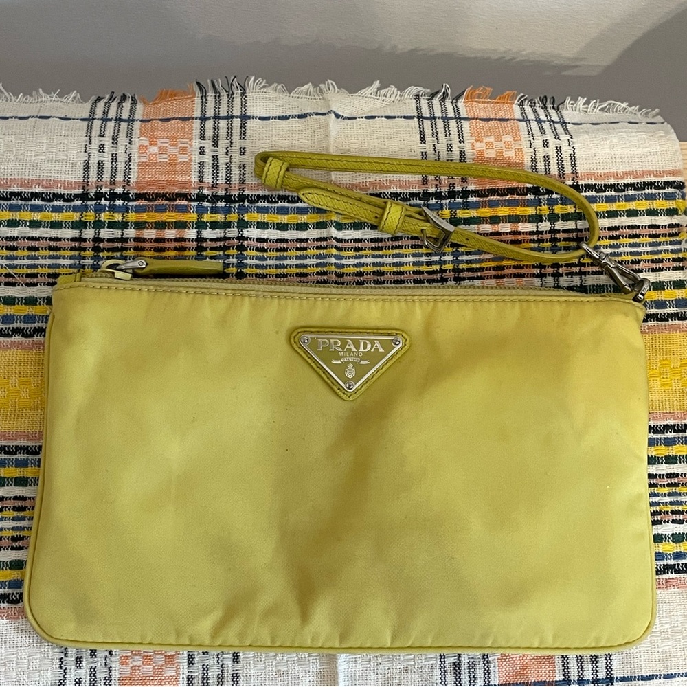 Prada Yellow Wristlet Clutch